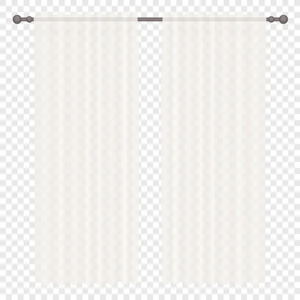 Vector blanco simple cortinas aisladas sobre fondo alfa transperant . — Vector de stock
