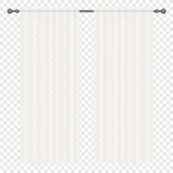 Vektor weiße einfache Vorhänge isoliert auf transperantem Alpha-Hintergrund. — Stockvektor