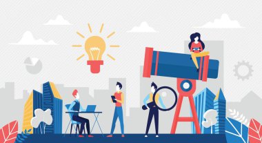 Teleskop ile başarılı iş fikri kavramına bakın