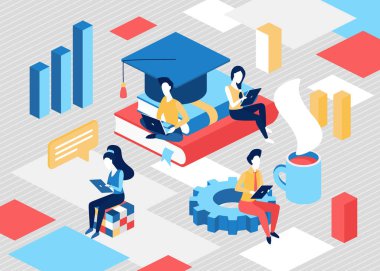 Küçük öğrencilerle çevrimiçi eğitim hizmeti kavramı