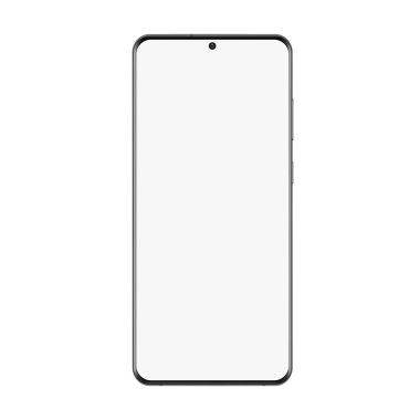 Siyah çerçeveli ve beyaz ekranlı telefon modeli