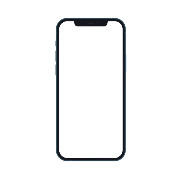 Mockup celular smartphone isolado no fundo branco com tela em branco. Ilustração vetorial realista . — Vetor de Stock