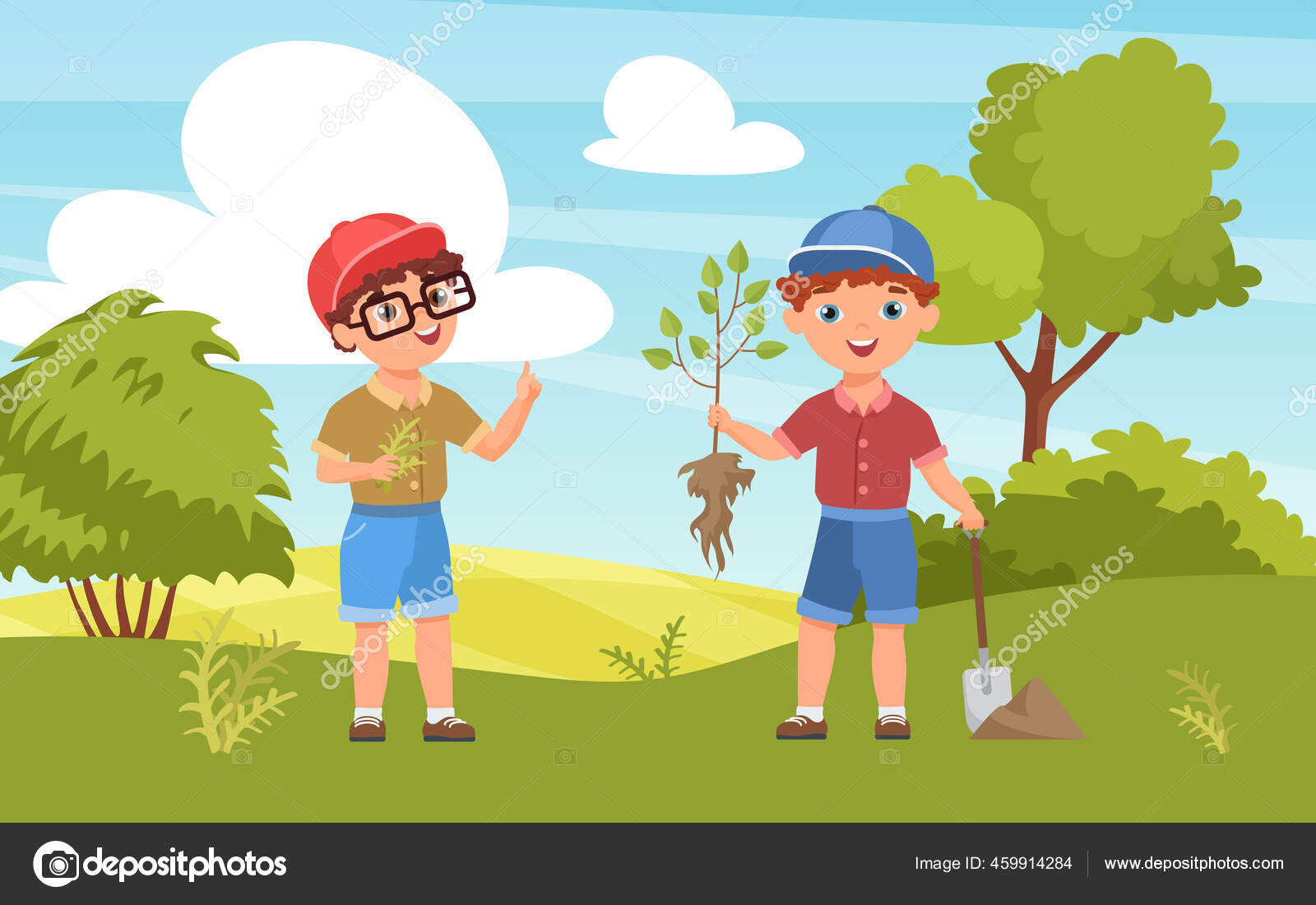 子供たちは苗を植え 幸せな子供の少年農家のキャラクターは木の苗木を保持する 園芸 ストックベクター C Lembergvector 子供たちは苗を植え 幸せな子供の少年農家のキャラクターは木の苗木を保持する 園芸 ストックベクター C Lembergvector