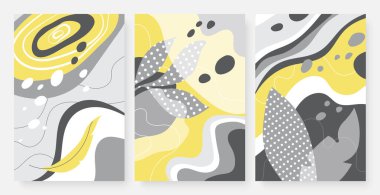 Sosyal medya hikayesi için soyut basit yaprak, minimal nokta çizgi şekli, şablon arkaplan