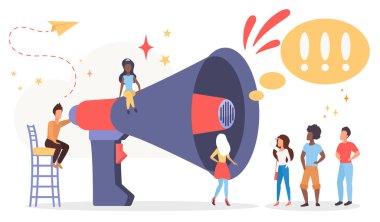 Marketing promotional campaign, PR management and advertisement, announcement, broadcast concept