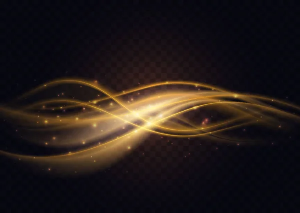 Gradient luxury golden color wave, abstract light effect , dynamic translucent soft stream motion — Stockový vektor