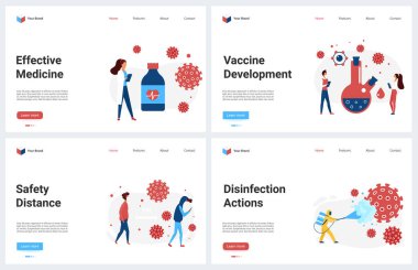 Aşı geliştirme, tıbbi koruma, koronavirüs iniş sayfasının durdurulması