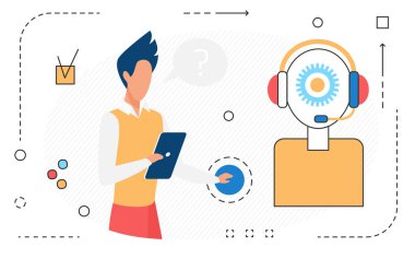 Bizimle irtibata geçin, çağrı merkezi teknolojisi ve müşteri izole edildi.