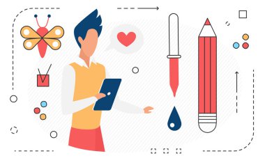 İçerik satırı simgelerini blogla ve cep telefonu kullanan blogcu izole edildi