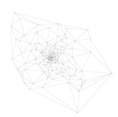 Dinamik geometrik kablo deseni, keskin dikenleri ve birbirine bağlı hatları olan elmas benzeri bir patlama oluşturur. Teknolojik arka planlar için mükemmel, modern tasarım beyaz arka plan vektörü üzerinde izole edilmiştir..