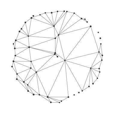 Yoğun dış ağlı asgari çokgen elmas şekli ve seyrek iç hatlar beyaz arkaplan vektör ilülasyonunda izole edilmiş teknoloji, bilim veya veri görselleştirme kavramları için mükemmeldir.
