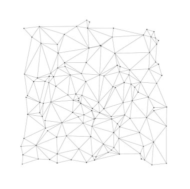 Özgeçmiş, teknoloji, bilim veya dijital tasarım projeleri vektör ilüstrasyonu için mükemmel noktalara ve çizgilere sahip minimalist geometrik kablo örgüsü