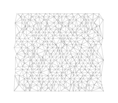 Soyut geometrik kablo örgüsü şablonu teknoloji arka planı, sunumlar veya modern tasarım projeleri, temiz çizgiler ve beyaz arkaplan vektör ilüstrasyonunda çokgen şekiller için mükemmeldir.