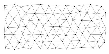 Beyaz zemin üzerinde siyah çizgiler ve noktalar bulunan soyut geometrik elmas ağ şablonu teknoloji, bilim veya web tasarımı için mükemmel izole edilmiş vektör çizimleri