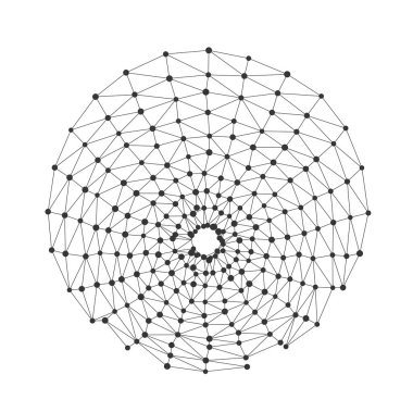 Birbirine bağlı düğümleri olan soyut geometrik kablo yapısı bilim teknolojisi arka planları için ideal elmas paraboloid şekli oluşturuyor, beyaz arka planda izole edilmiş matematiksel kavramlar.