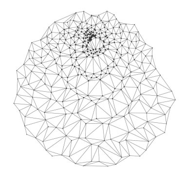 Modern geometric spiral cone wireframe pattern ideal for technology backgrounds, science presentations, or digital art projects isolated on white background vector illustration