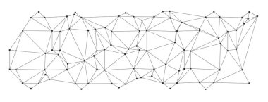 Modern polygonal mesh network with connected lines and dots perfect for technology backgrounds, science presentations, or digital design projects isolated on white background vector illustration