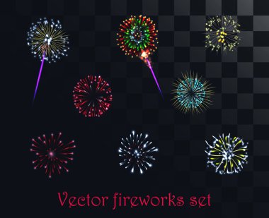 Alfa stili arka plan üzerinde izole vektör şenlikli desenli havai fişek