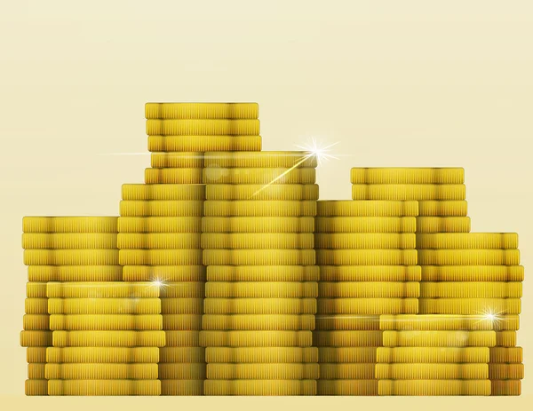 Gold shine coins treasure. Lottery Jackpot — Stock Vector