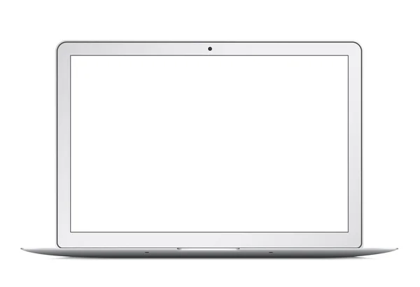 Ordinateur portable mince moderne, ordinateur portable ou ultrabook isolé. Illustration vectorielle . — Image vectorielle