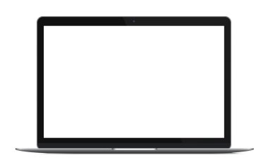 Modern ince dizüstü bilgisayar, dizüstü bilgisayar veya izole ultrabook. Vektör çizim.