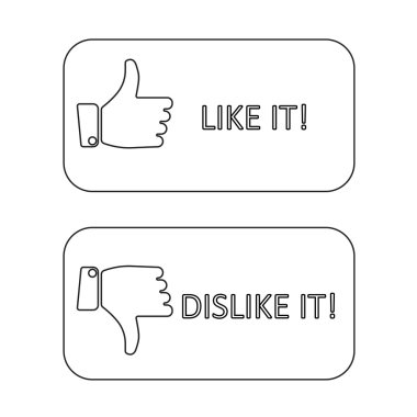 like it and dislike symbol line style button isolated clipart