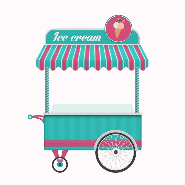 Εκλεκτής ποιότητας παγωτό καλάθι λεωφορείο διανυσματικά εικονογράφηση. — Διανυσματικό Αρχείο