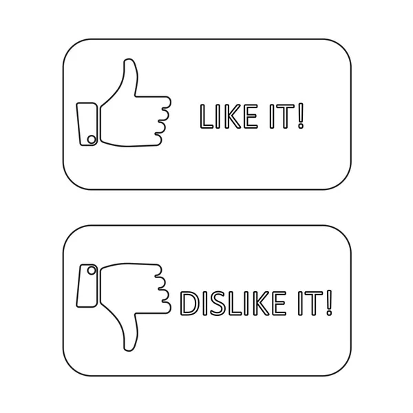 Like it and dislike symbol line style button isolated — Stock Vector