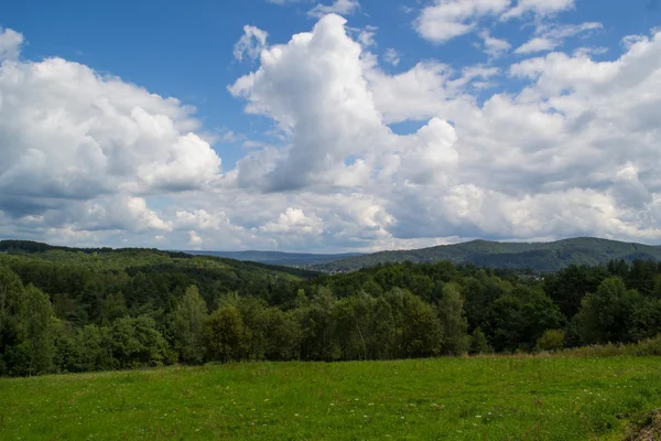 Groene heuvels, Bieszczadzki, Polen — Stockfoto