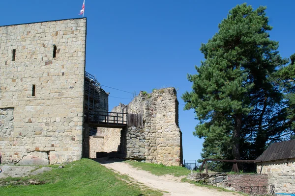 Die Ruinen einer mittelalterlichen Burg — Stockfoto