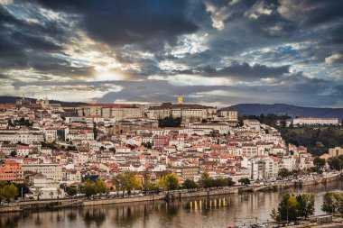 Panorama of Coimbra city in Portugal. clipart