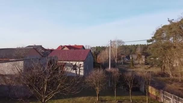 Ένα Μικρό Πολωνικό Χωριό Που Φαίνεται Από Ψηλά — Αρχείο Βίντεο