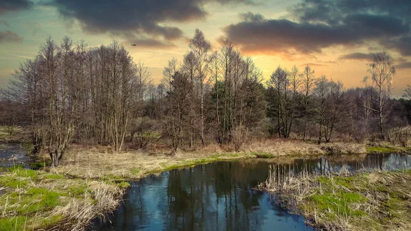 Flight Small River Central Poland — Stock Photo, Image