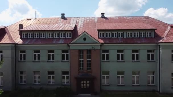 Flug Über Gebäude Sedziejowice Polen — Stockvideo