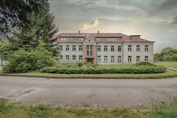 Historic agricultural school building in the city of Sedziejowice, Poland.