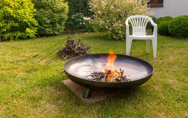 Safe Fireplace Backyard Garden — Stock Photo, Image