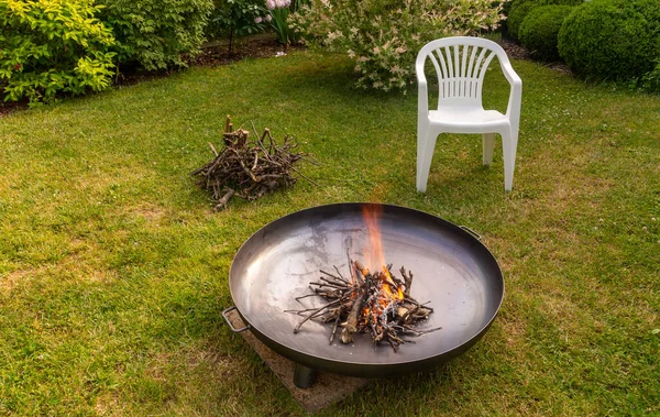 Safe Fireplace Backyard Garden — Stock Photo, Image