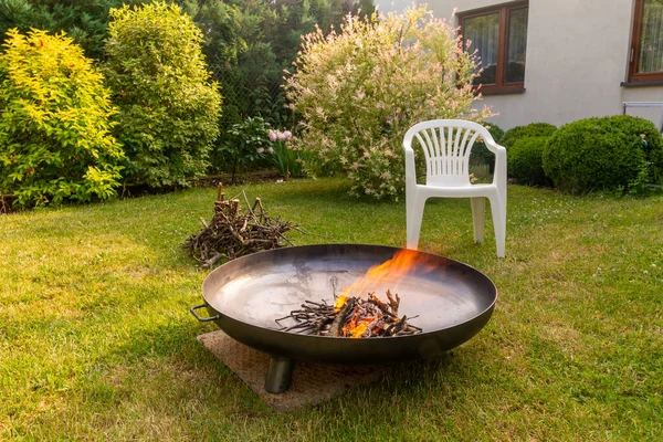 Safe Fireplace Backyard Garden — Stock Photo, Image