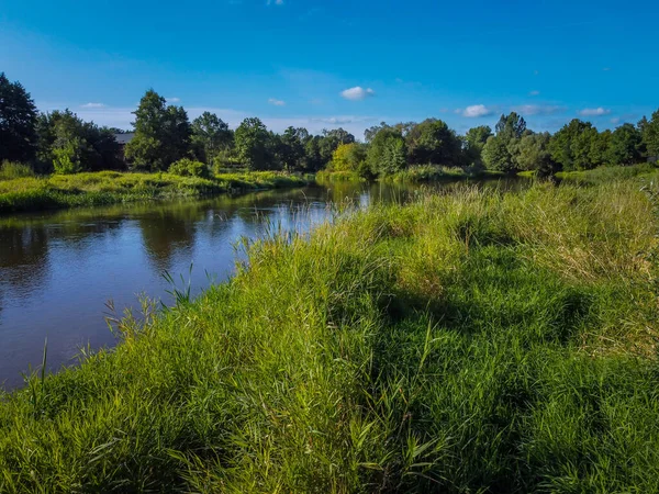 Una Foto Dron Que Muestra Río Warta Centro Polonia — Foto de Stock