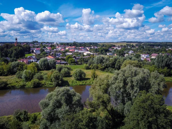 Die Kleinstadt Burzenin Liegt Der Warthe — Stockfoto