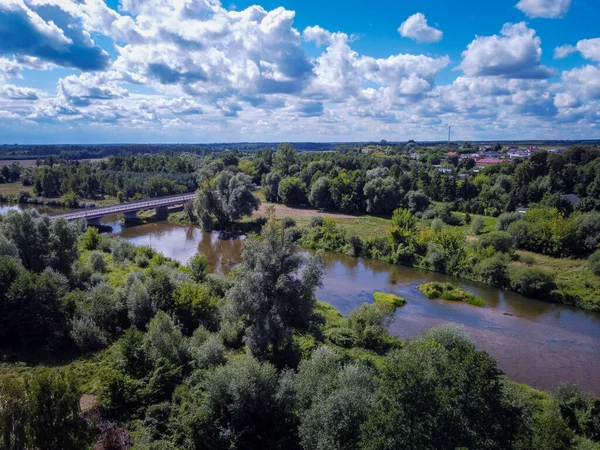 Невеличке Містечко Бурзенін Розташоване Річці Варта — стокове фото