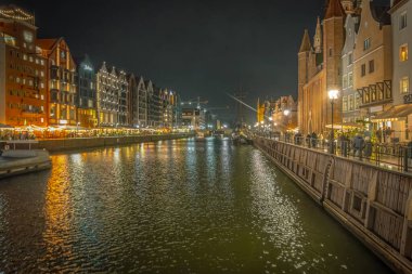 Gdansk ve Motlawa Nehri, Polonya.