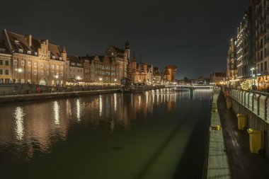 Gdansk ve Motlawa Nehri, Polonya.