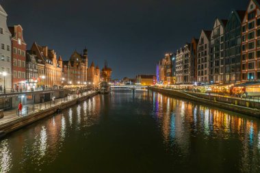 Gdansk ve Motlawa Nehri, Polonya.