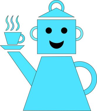 Bir kazana yemek ve el-burun birer çay potu tutar