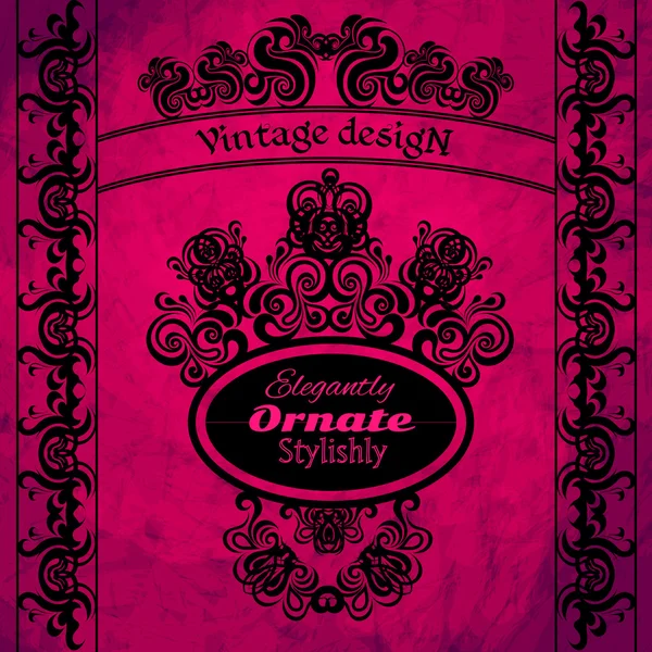 Elementos de design vintage em um fundo rosa . —  Vetores de Stock