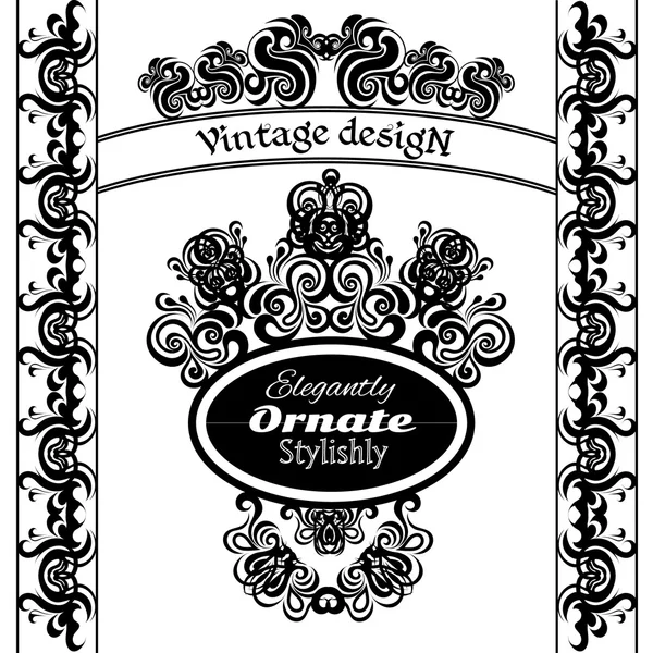 Vintage designelementen op een witte achtergrond. — Stockvector