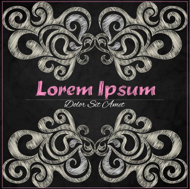 Vektör süs çerçeve. Siyah kartı.
