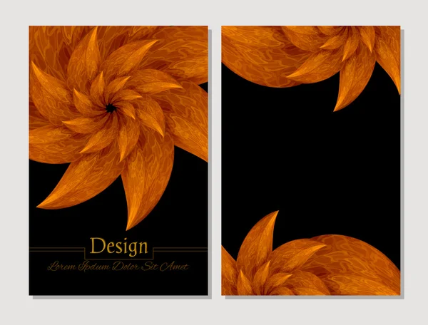 Conjunto de modelos de design vetorial. Capa de livreto abstrato vetorial. Brochura de beleza. Laranja e preto — Vetor de Stock