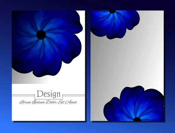 Conjunto de modelos de design vetorial. Capa de livreto abstrato vetorial. Brochura de beleza. Azul e branco — Vetor de Stock